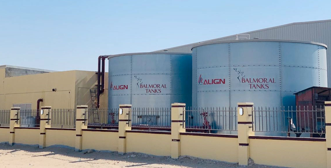 Balmoral water tanks at Jaguar factory in the middle east